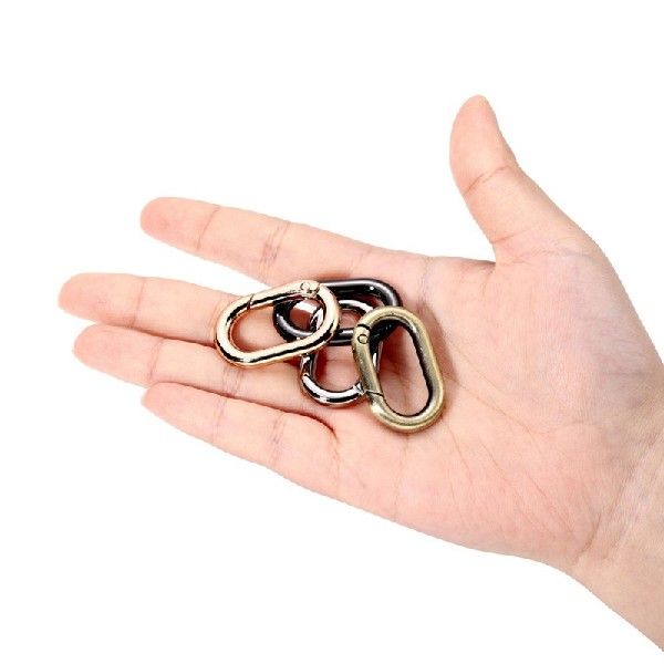 速发5pcs Fashion Carabiner Metal Spring Keyring Spring Snap - 图1