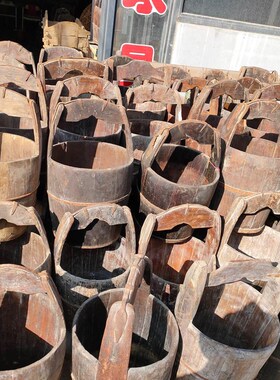 民俗老物件老木桶木桶实木桶农村老水桶复古怀旧装饰摆件老旧农具