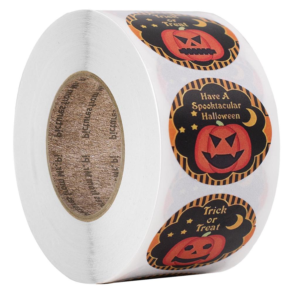 极速50-500pcs Halloween Sticker Sealing Label Stickers Adhes-图0