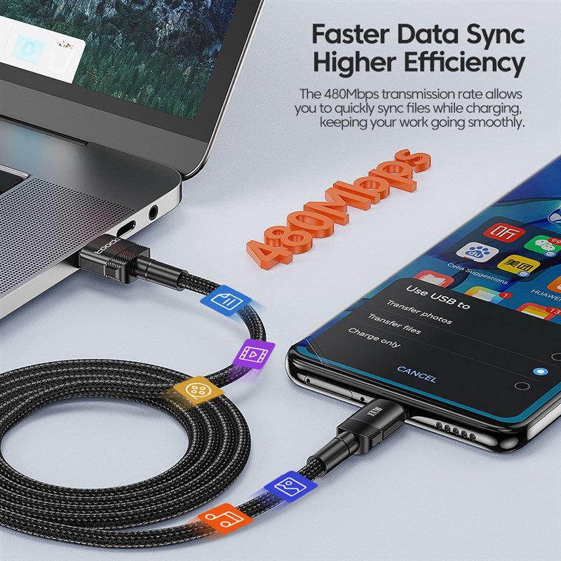 速发Toocki 6A USB Type C Cable for POCO Samsung Huawei 100W - 图3