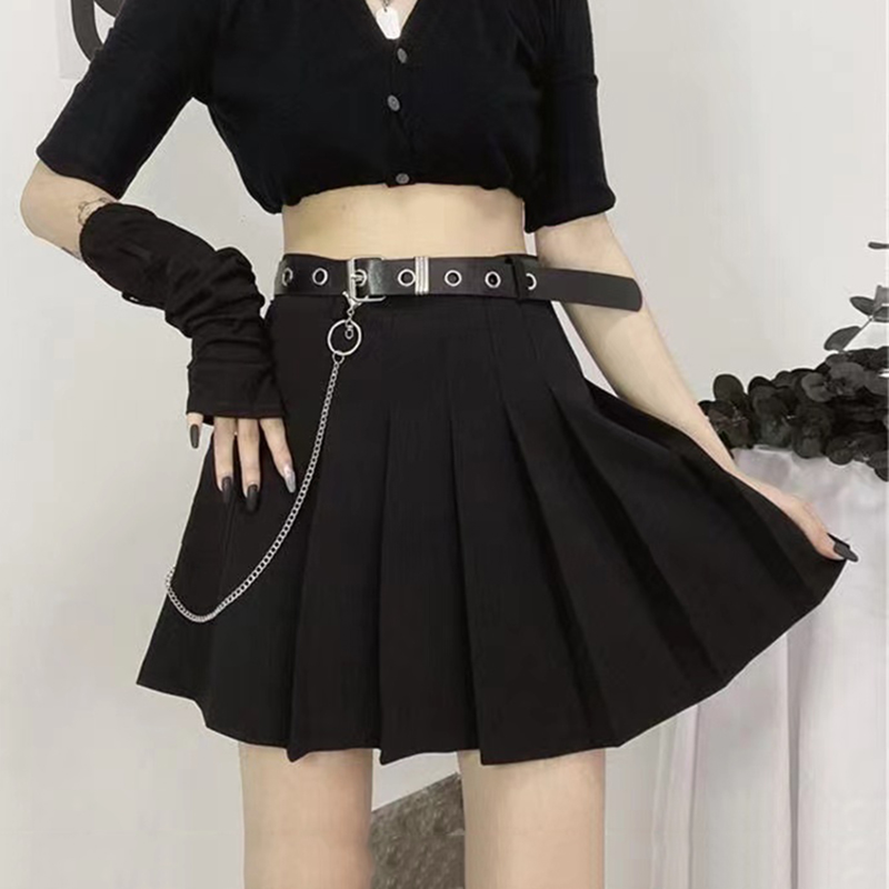 HR Summer Skirmt Woman y2k Pleated SkirB telt Korean Yigh - 图0