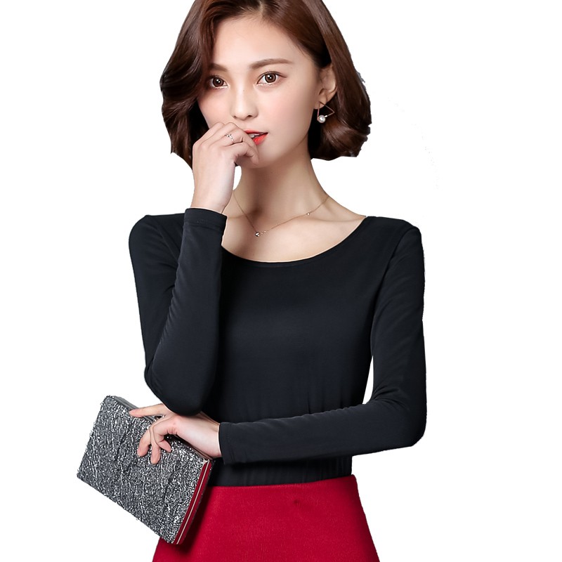 加绒加厚网纱打h底衫女长袖2021秋冬保暖内搭百搭修身大码T恤上衣