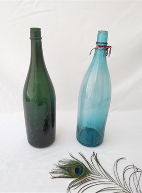 民俗老物件7080年代玻璃酱油瓶子民宿装饰品怀旧收藏影视道具摆件