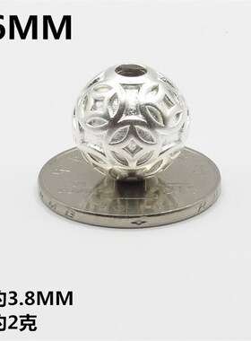 小众高货S999纯银3DIY硬足银家财万贯金钱大隔珠路路通编织红黑绳