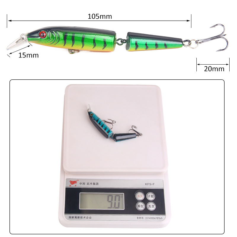 速发1Pcs 105mm 9g Fishing Bait Wobbler Swimming Lures Jig C-图3