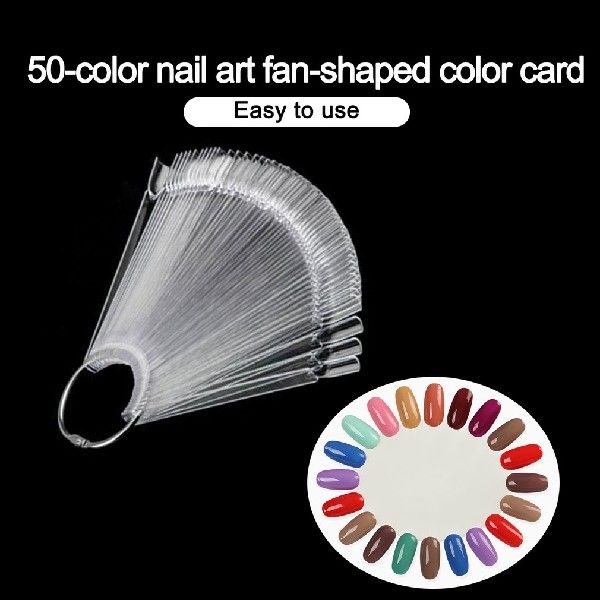 50/Set Nailh ArtNTips Toon Prectice Sticks Fan Shapad  ail - 图2