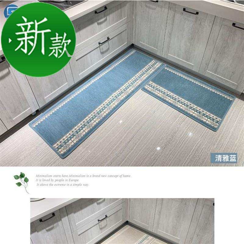 n厨房地垫吸水可擦洗厚款耐用防油地面脚踩防污地板简约精致。卫 - 图1