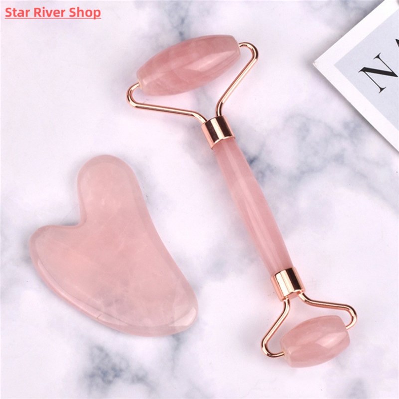 极速Pink Gua Sha Roller Massager Rose Resin Scraping Facial - 图2