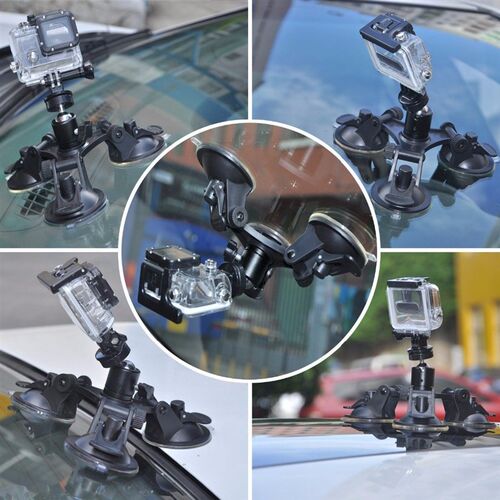 Actioncamera accessories 3 Leg Car Suction  Holder Triangle - 图0