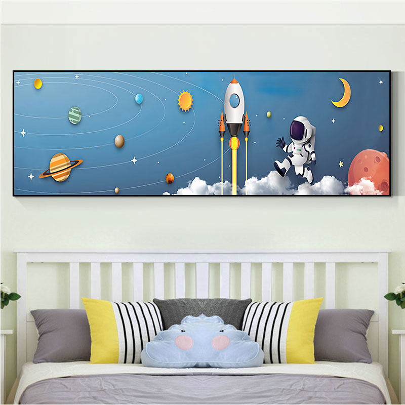 儿童房装饰画男孩女孩房间墙面挂画卧室床头墙壁画卡通动物海豚画