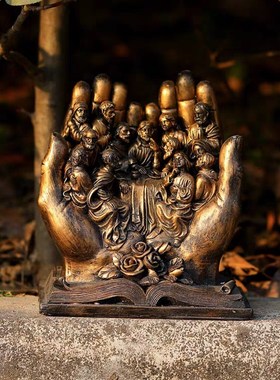 北欧创意最后的晚餐摆件人物雕像树脂工艺品欧美家居桌面装饰摆饰