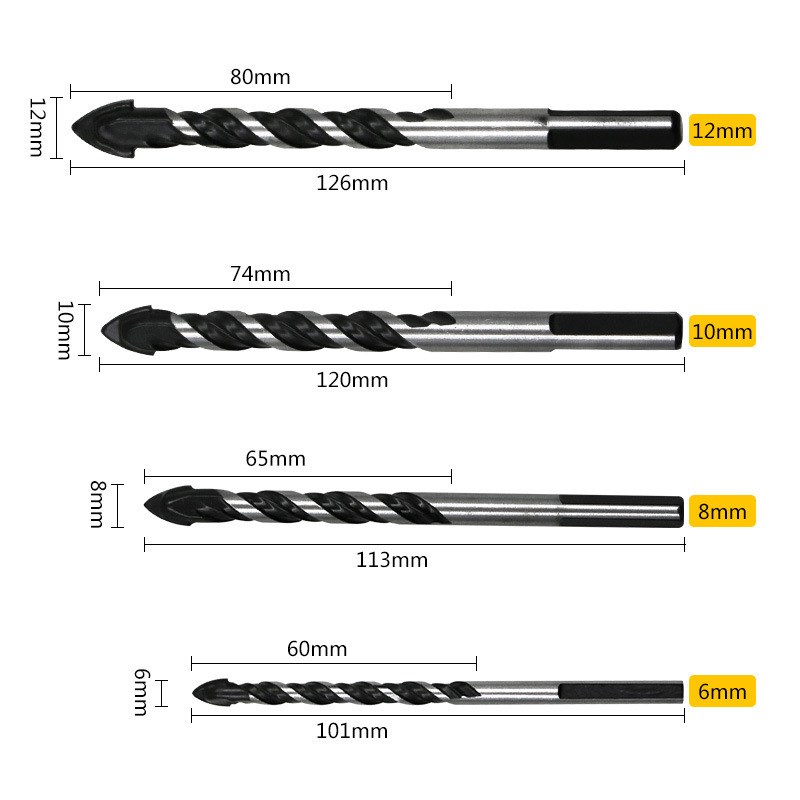 *JSTINLA 6-12mm Tungsten Steel Metal Alloy Triangle Drill Bi - 图0