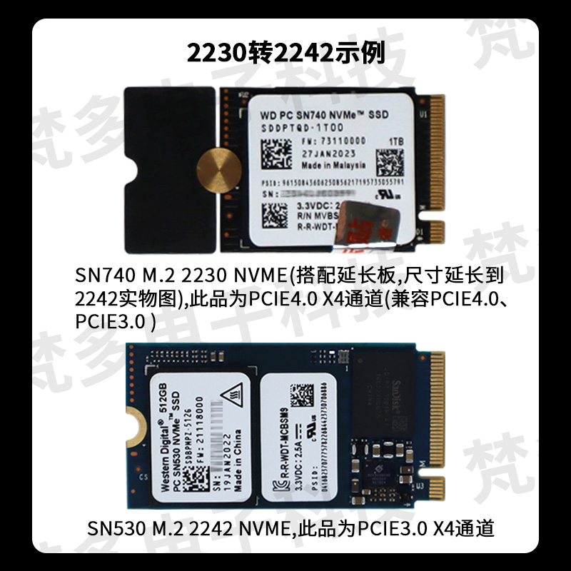 WD/西数 SN740 M.2o 2230SSD固态硬盘PCIE4.0x4 NVMe1T/2T可转224 - 图1