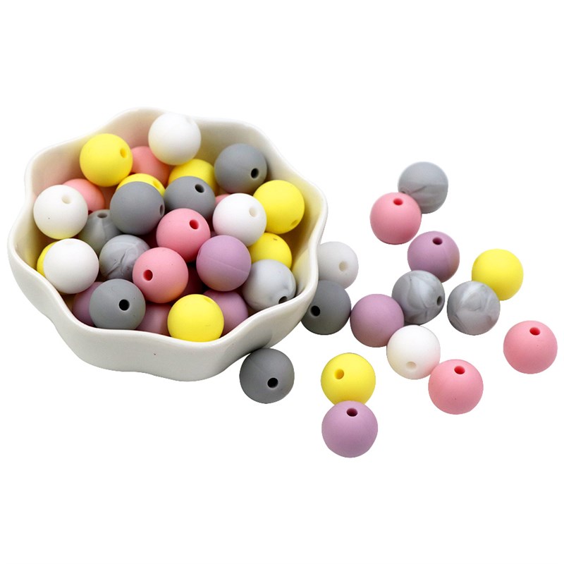 推荐BOBO.BOX HOT 9MM 20pcs Round Loose Silicone Beads For Si