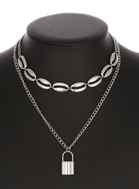 小众高货Cute Simple Chain Link Lock Necklace Pendant Women S