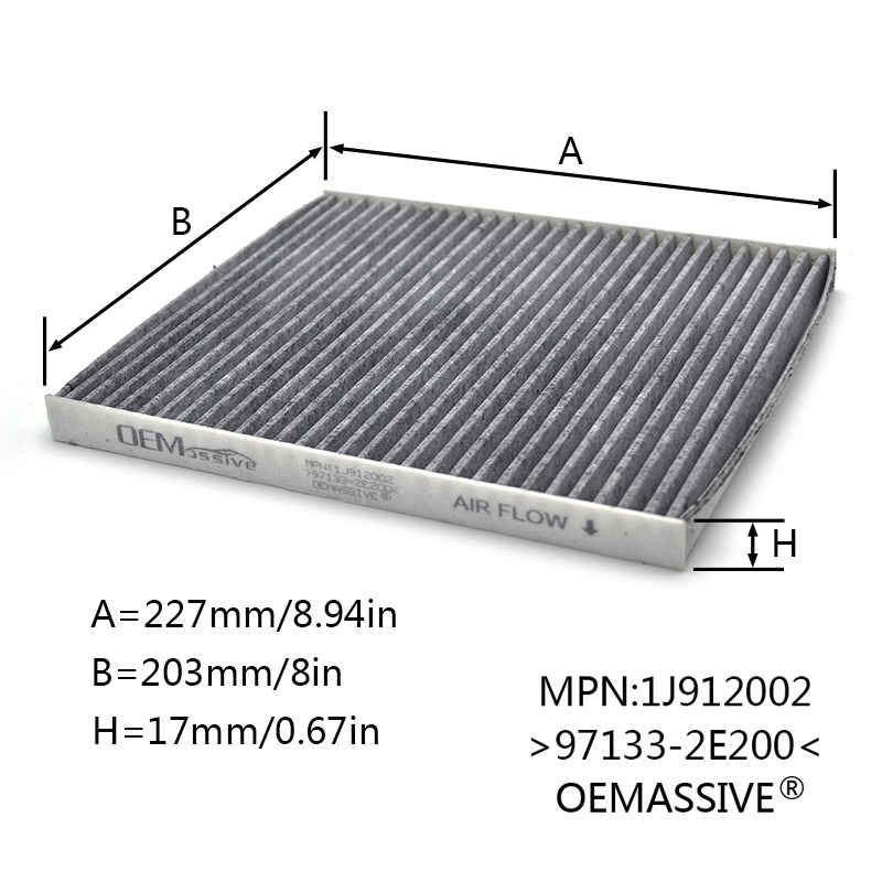 2PC Car Pollen Cabin Air Filter Activated Carbon 97133-2E200 - 图2