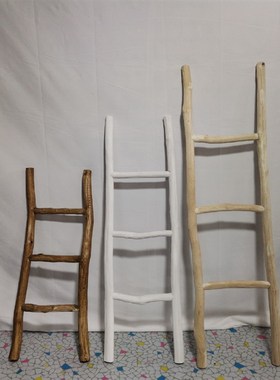 干树枝原木楼梯民宿家居软装橱窗影楼摄影道具室内爬梯架饰品摆件