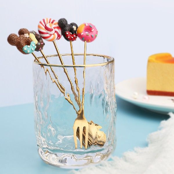 推荐2PCS Stainless Steel Donuts Candy Spoon Forks Kitchen - 图2