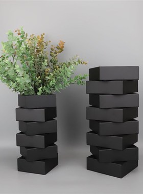 欧式创意金属多层花器样板房售楼部卧室书房客厅桌面玄关饰品摆件