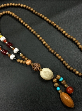 毛衣项链脖子长i款夏季佛珠配饰链女个性衣服挂饰潮男挂件吊坠饰