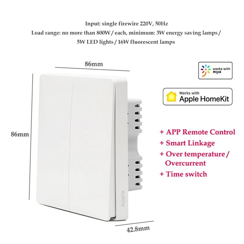 Xiaomi Aqara Wall Switch D1 ZigBee Smart Light Remote Contr - 图2