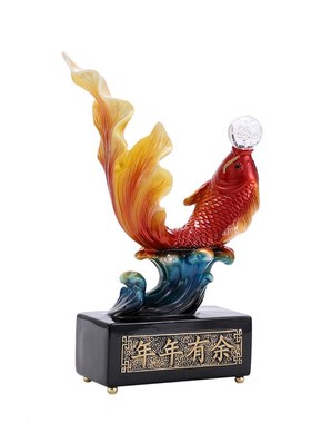 新中式年年有鱼摆件玄关客厅电视柜酒架高档装饰摆设入伙新居礼品