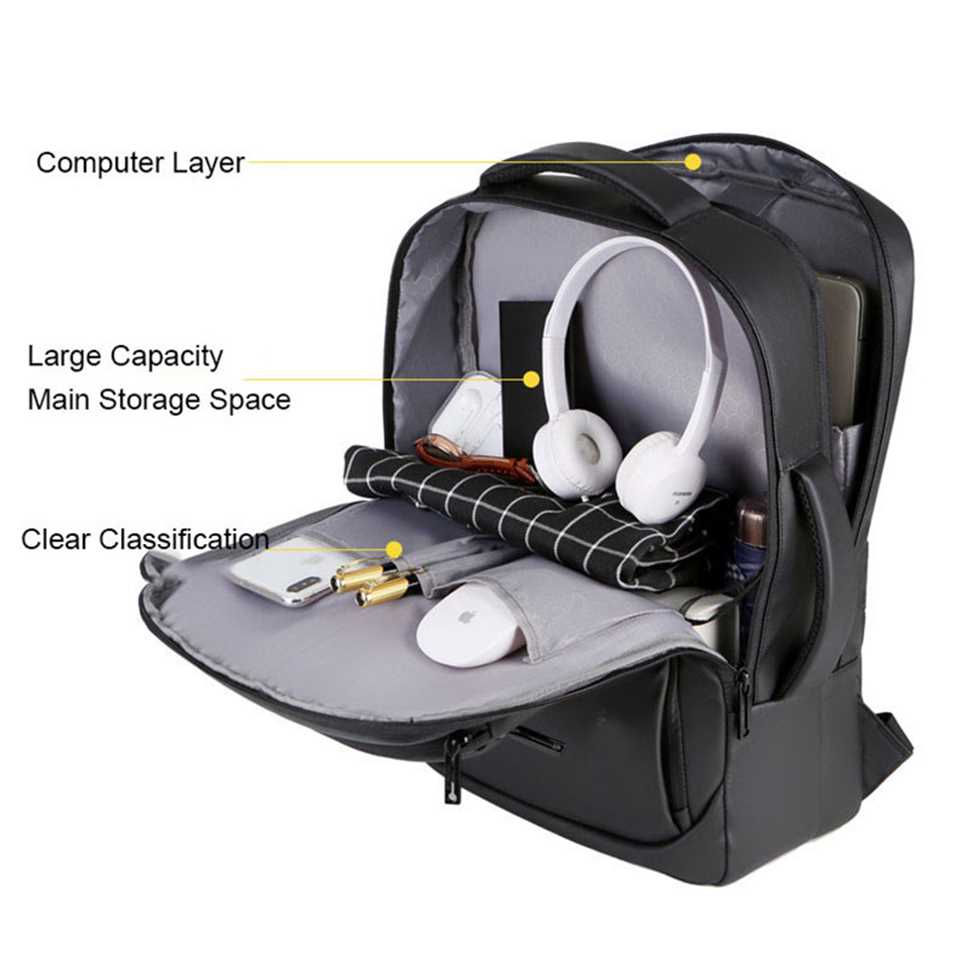 速发15.6 inch Laptop Backpack Mens Business Notebook Mochila-图1