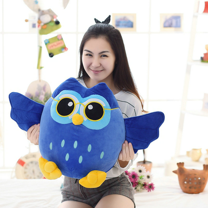 网红25-50cm New Arrive Owl Pillow Plush Toys Colorful Bird D - 图2