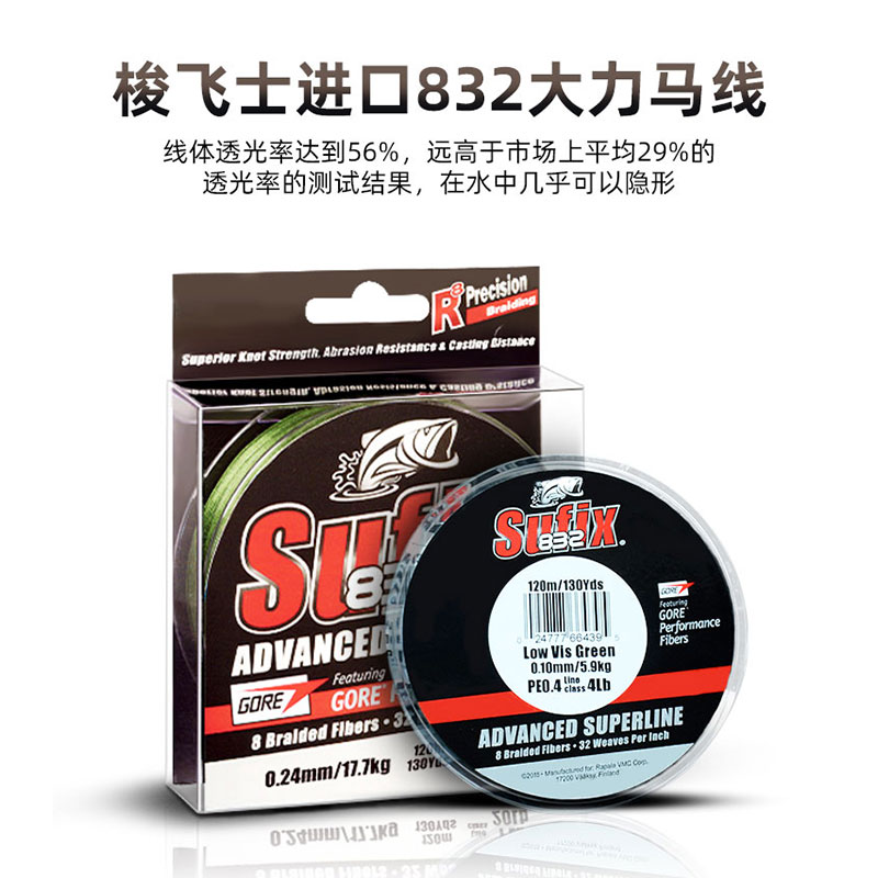 Sufix梭飞士832大力马线原装131路亚专用JPE线8编13编海钓远投主-图1