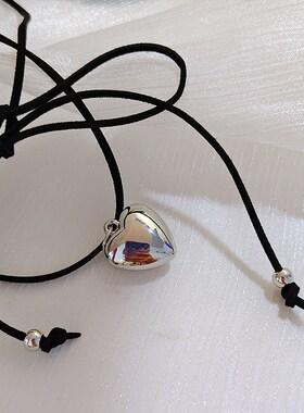 小众高货Goth Black Leather Braid Wax Cord Short Chain Neckla