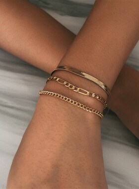 小众高货Fashion Punk Bracelets & Bangles For Women Girls Pea