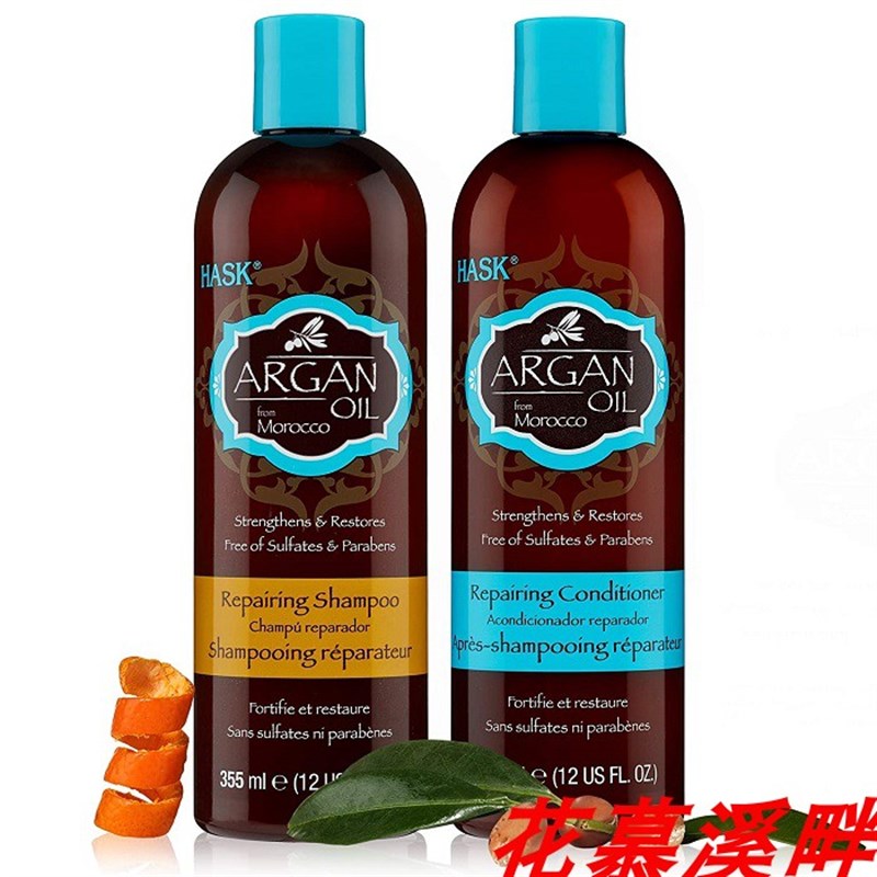 极速HASK Rose Oil & Peach Shampoo + Conditioner Color Protec - 图1