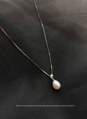 强光小灯泡 天然淡水p珍珠项链925银扣简约气质锁骨链时尚百搭礼