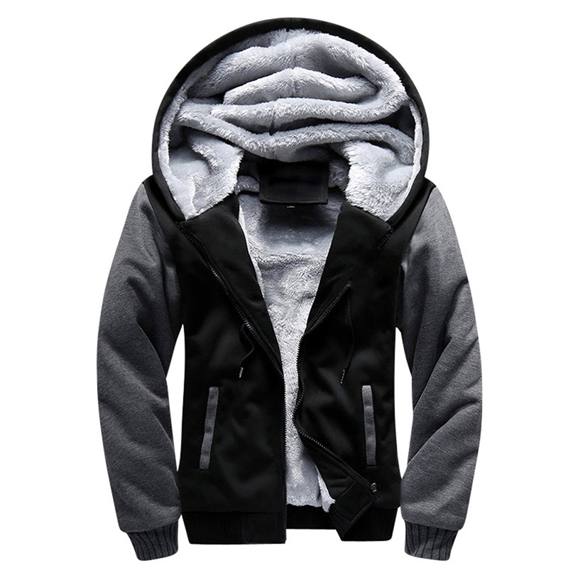 速发Winter Men's Coats Thicken Warm Jackets for Men Fleece C-图0