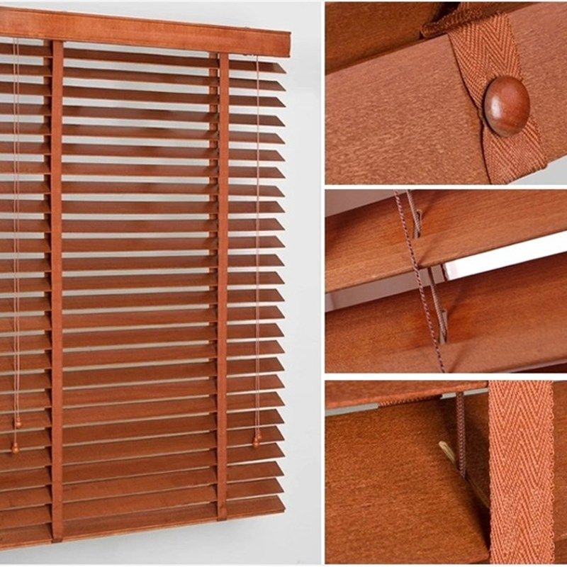 定制实木百叶窗椴木百叶帘环保窗帘卧室遮光防水遮阳中式竹木百叶,淘宝优惠券,粉丝福利购,淘宝优惠卷