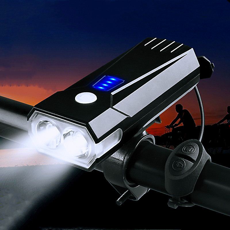 极速Bike Bicycle Light USB LED Rechargeable Set MTB Road Bik - 图0