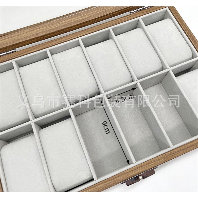 黑胡桃纹木质12位手表收u纳展示盒12只装手表收藏包装礼品盒 - 图0