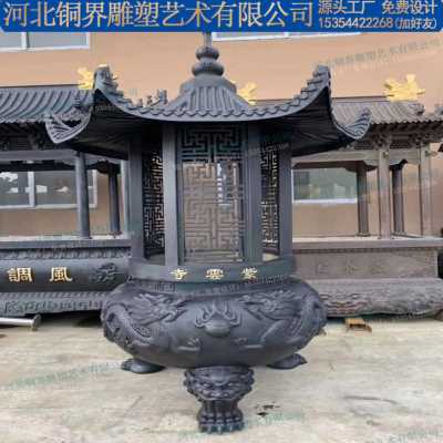 厂销铸铜b三足圆香炉方香炉长方形八龙柱铸铁香炉室外塔炉寺庙香 - 图1