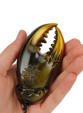 手中有钱手把件螃l蟹钳子创意礼物工艺品男士盘玩解压黄铜招财摆