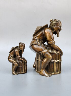 铜渔翁摆件人物铜像招财客厅玄关风水工艺品家居装饰现代简约桌面