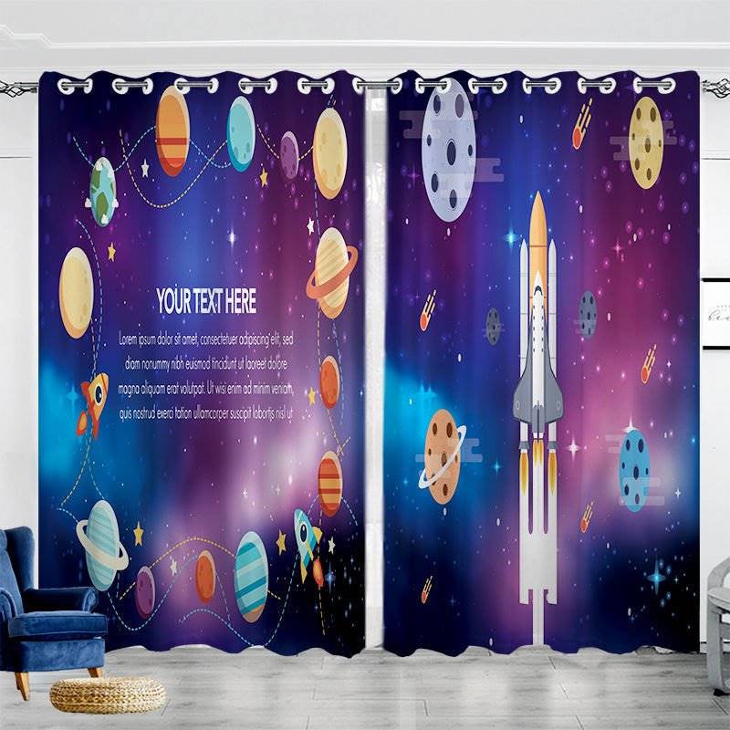 速发Blue curtain u customized Nordic style blue starry sky p - 图3