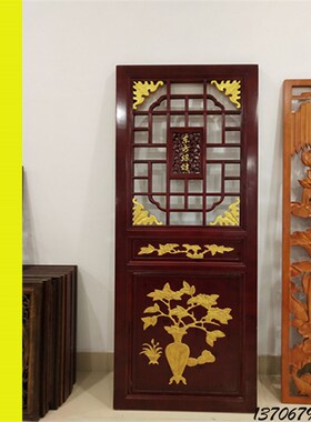 实木花格仿古门窗镂空隔断背景墙屏风玄关木格栅吊顶遮挡拉雕花门