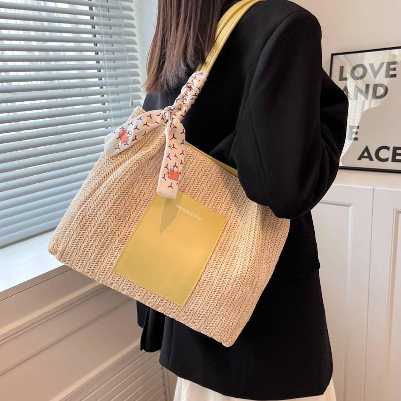 推荐Large Capacity Woven Shoulder Bag 2023 New Fashion Sprin - 图1