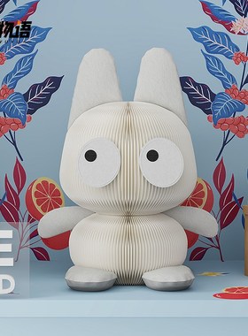 高级感ins奶油风小众文创可折叠纸艺玩偶精灵猫摆件生日礼物