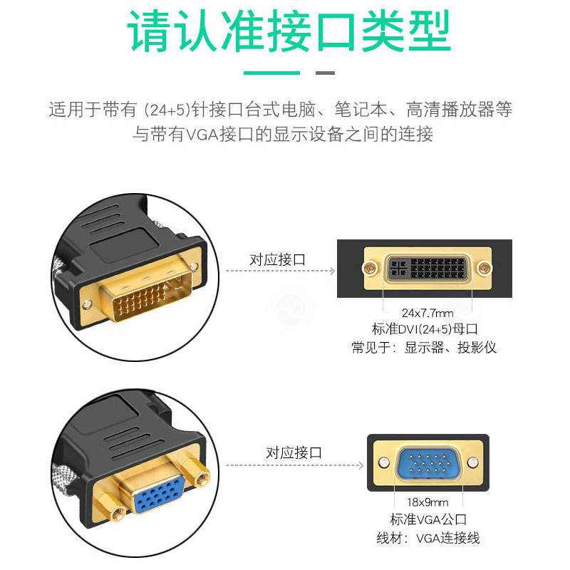 推荐浮太 dvi转vga24+5台式电脑接显示器分屏扩展转接头DVI公转VG - 图2