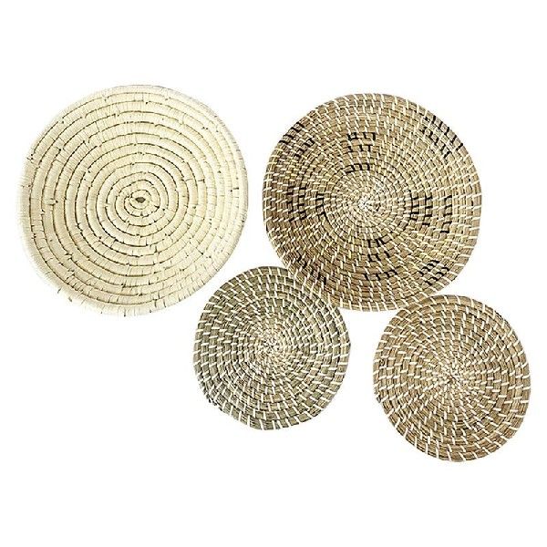 速发Wall Basket Decor Seagrass Wall Baskets Decor Boho Flat - 图0