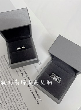 1克拉多层交织结婚婚礼假对戒钻戒奢华经典活口可调婚戒拍照道具