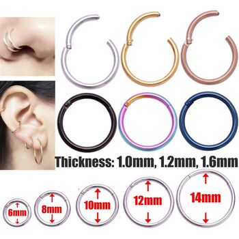 RecommendedFashion Surgical Steel Nose Hoop Nose Ring Stud Punk Sty