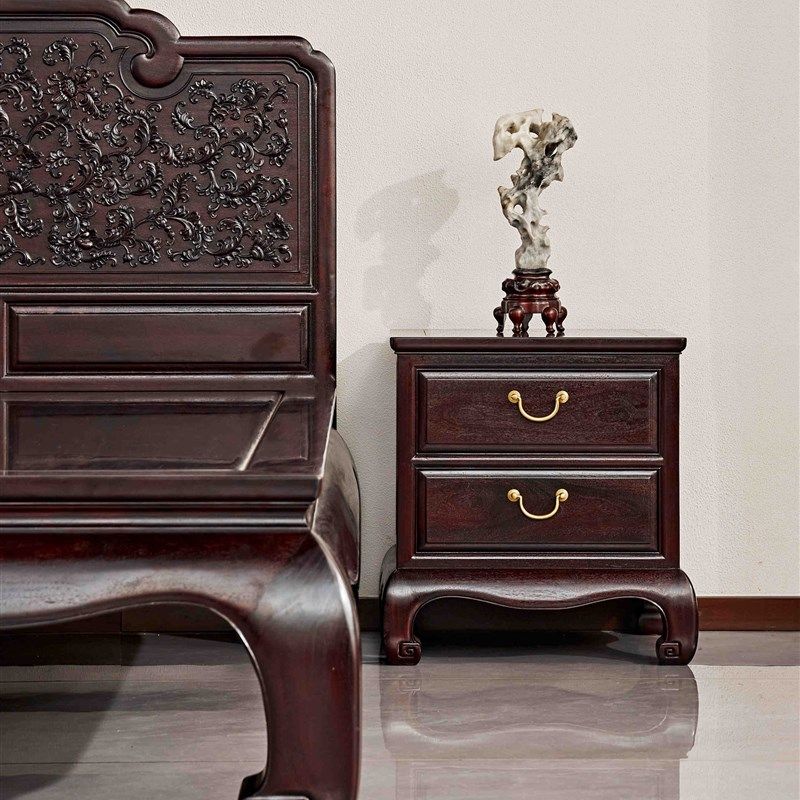 西番莲大腿床三件套红木家具双人床中式赞比亚紫檀雕花卧室婚床,淘宝优惠券,粉丝福利购,淘宝优惠卷