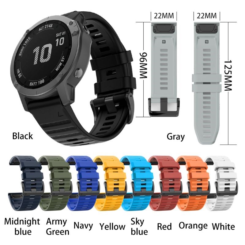 22mm Watch Strap Silicone Wrist Band for Gar-min Fenix6/5/5P - 图1